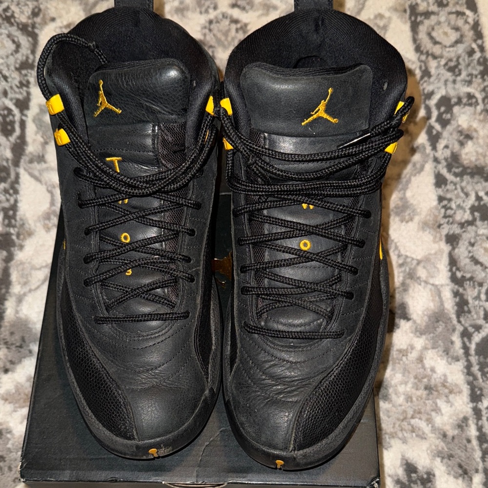 Air Jordan  12 Black and Yellow Men's Athletic Shoes